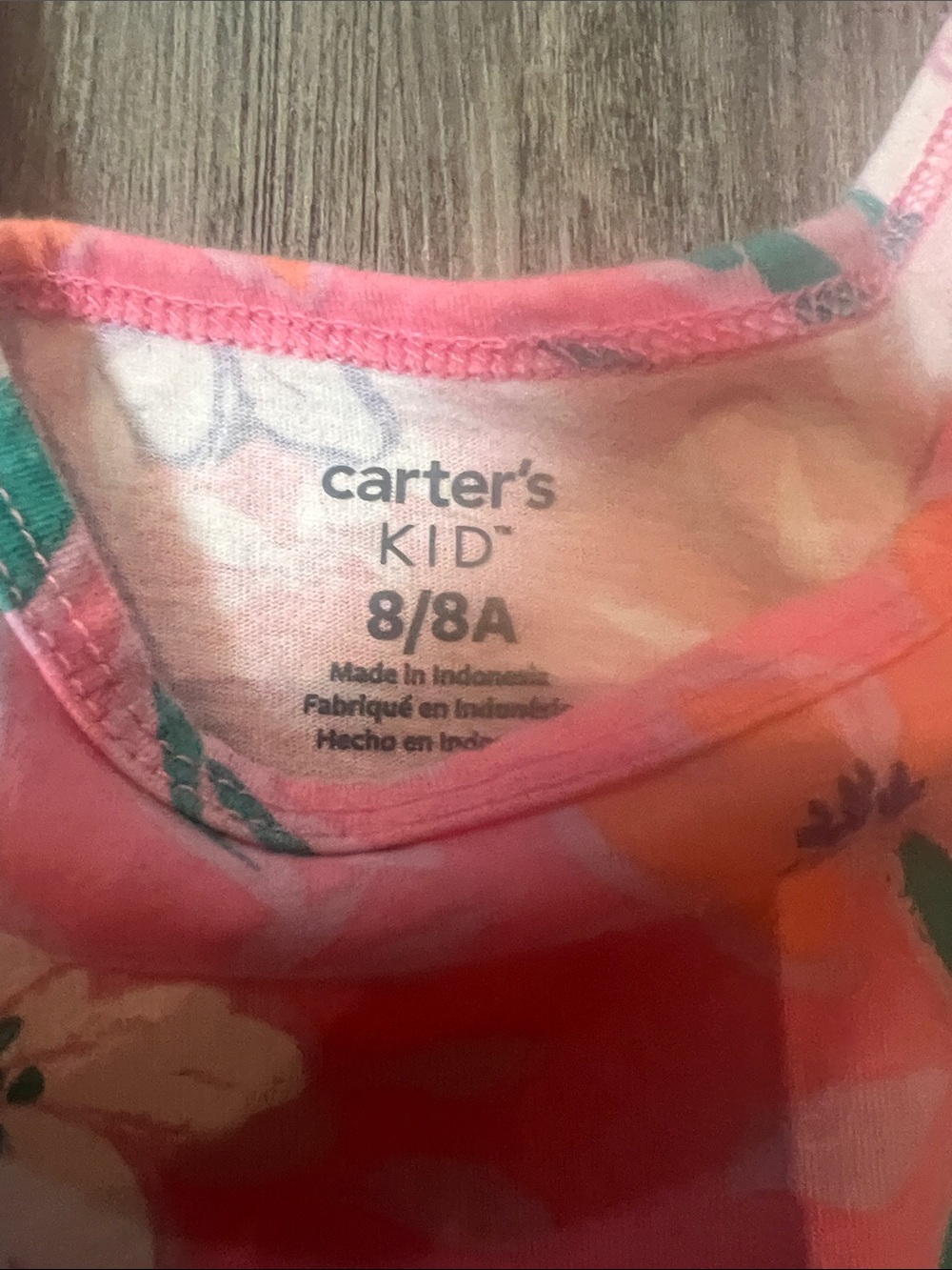Carter's Pink Floral Sleeveless Tank Dress-Size 8 - Picture 2 of 4